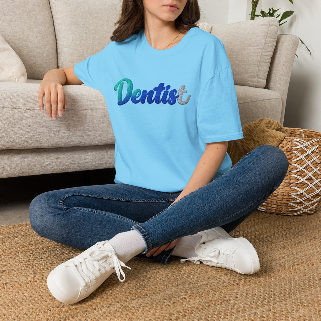 T-shirt dentiste — T-shirt script dentaire en dégradé pour hygiénistes et dentistes