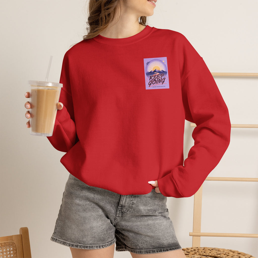 Keep Going Mountain Graphic Crewneck Sweatshirt