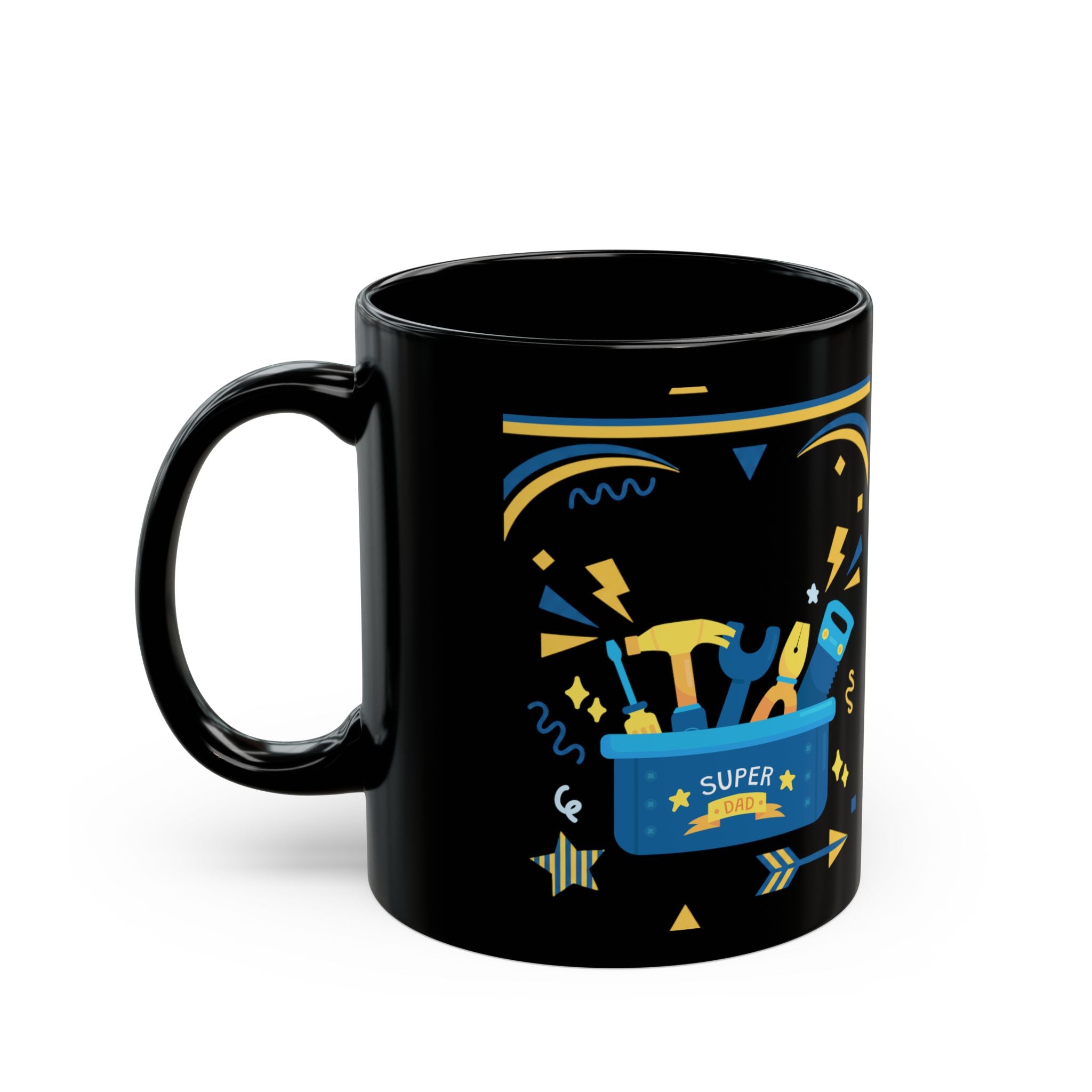 Super Handyworker Toolbox Mug — Black Ceramic Coffee Cup (11oz, 15oz)