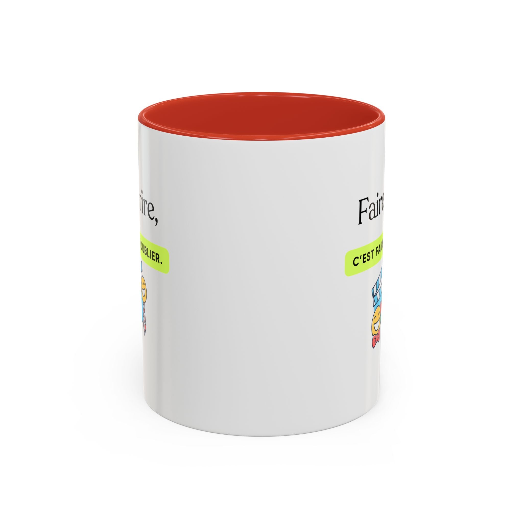 French Quote Accent Coffee Mug — "Faire rire, c'est faire oublier." (11/15oz)