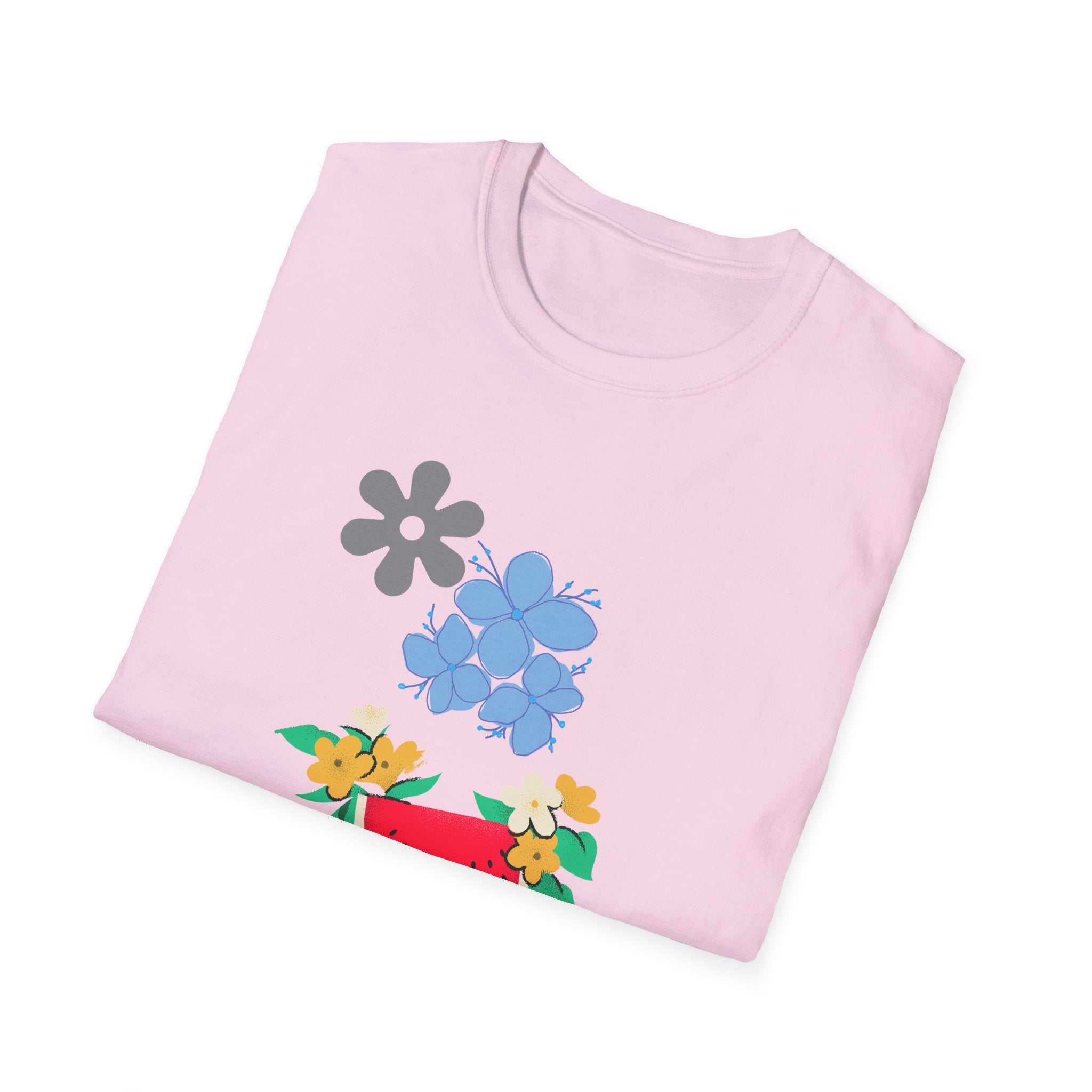 Watermelon Blossom Tee — Floral Fruit Graphic T-Shirt