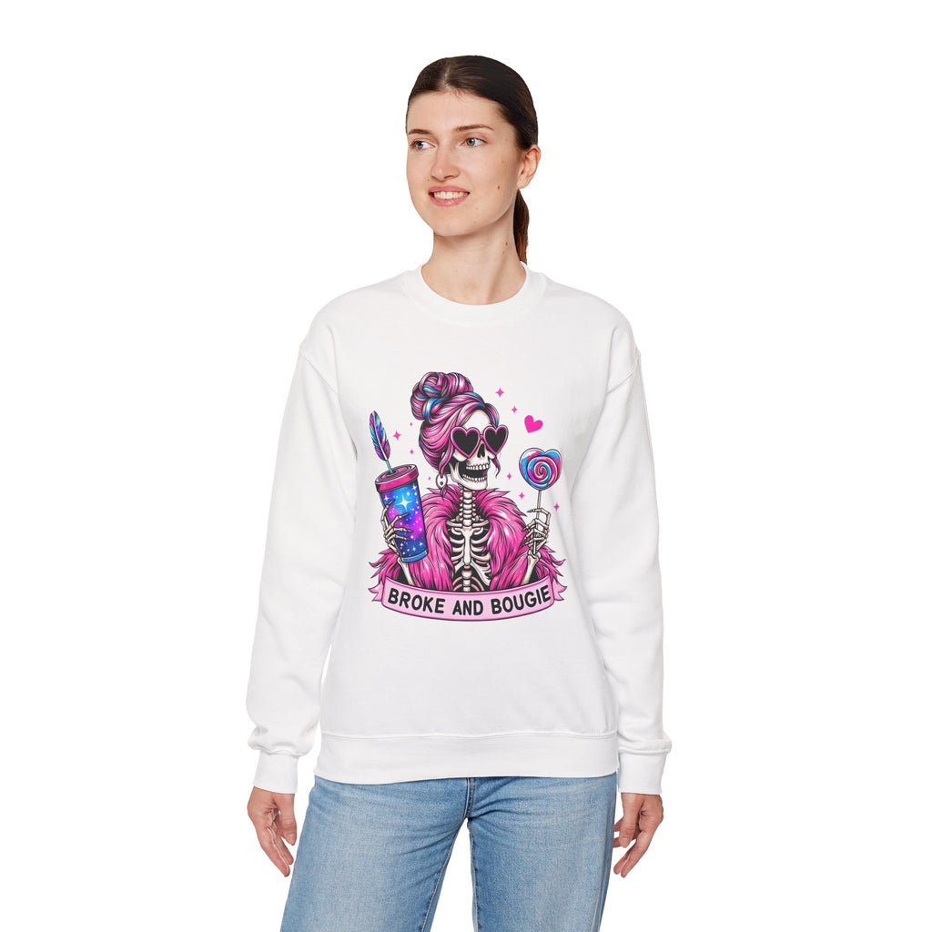 Broke and Bougie Skeleton Crewneck Sweatshirt