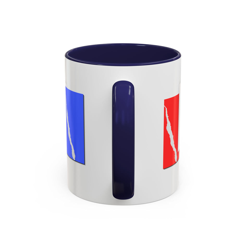 Accent Coffee Mug — Red, White & Blue Abstract Stripe Design (11/15oz)