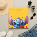 Stitch Holding Roses T-Shirt — Cute Valentine’s Day Cartoon Tee