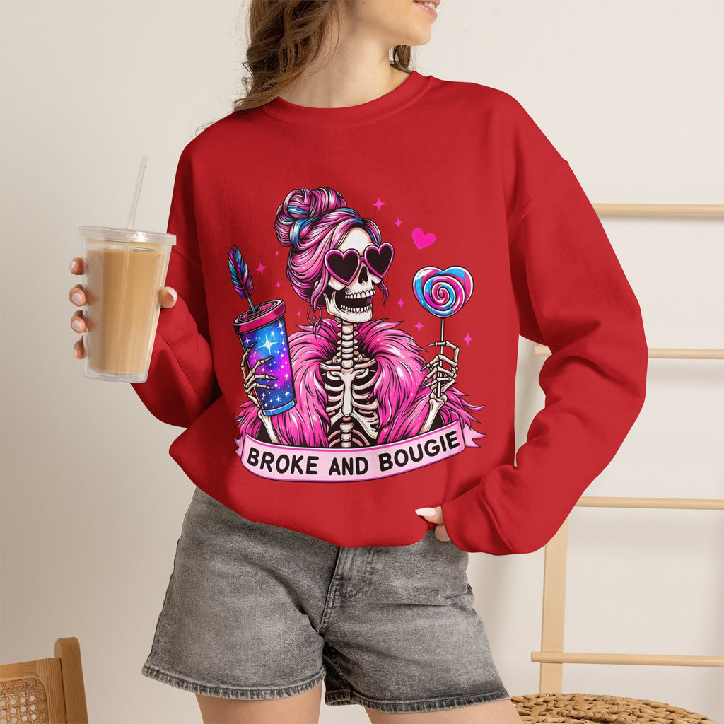 Broke and Bougie Skeleton Crewneck Sweatshirt