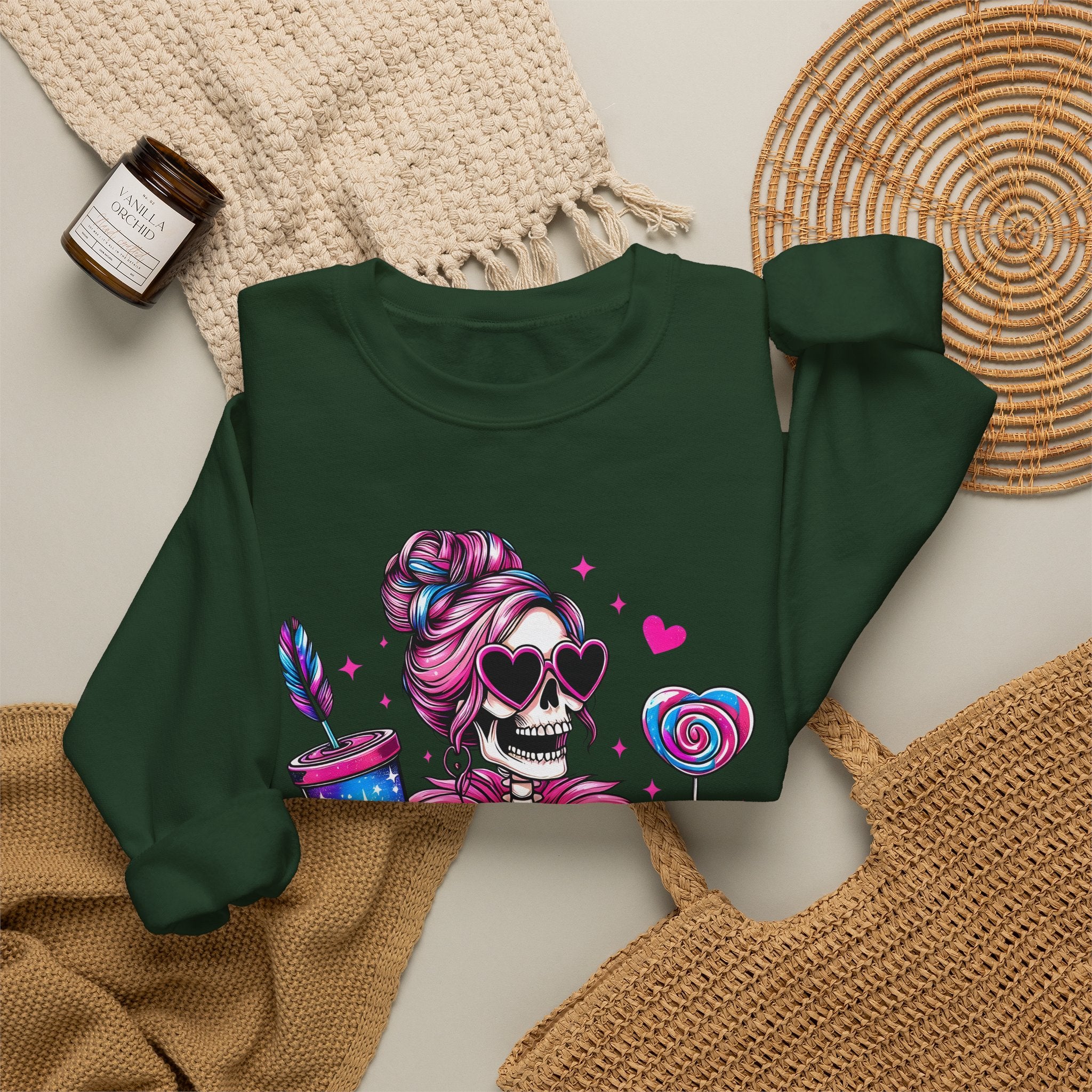 Broke and Bougie Skeleton Crewneck Sweatshirt