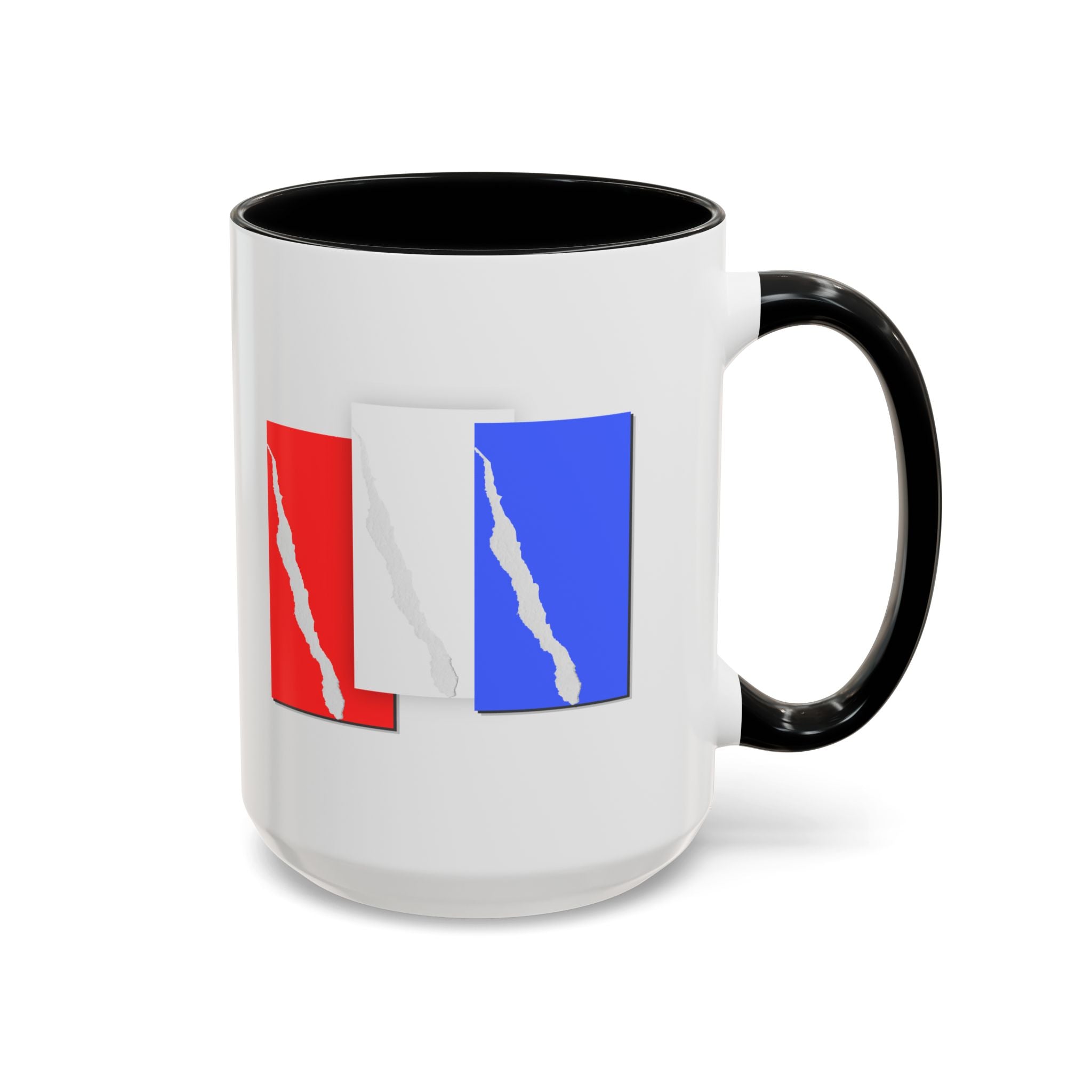 Accent Coffee Mug — Red, White & Blue Abstract Stripe Design (11/15oz)