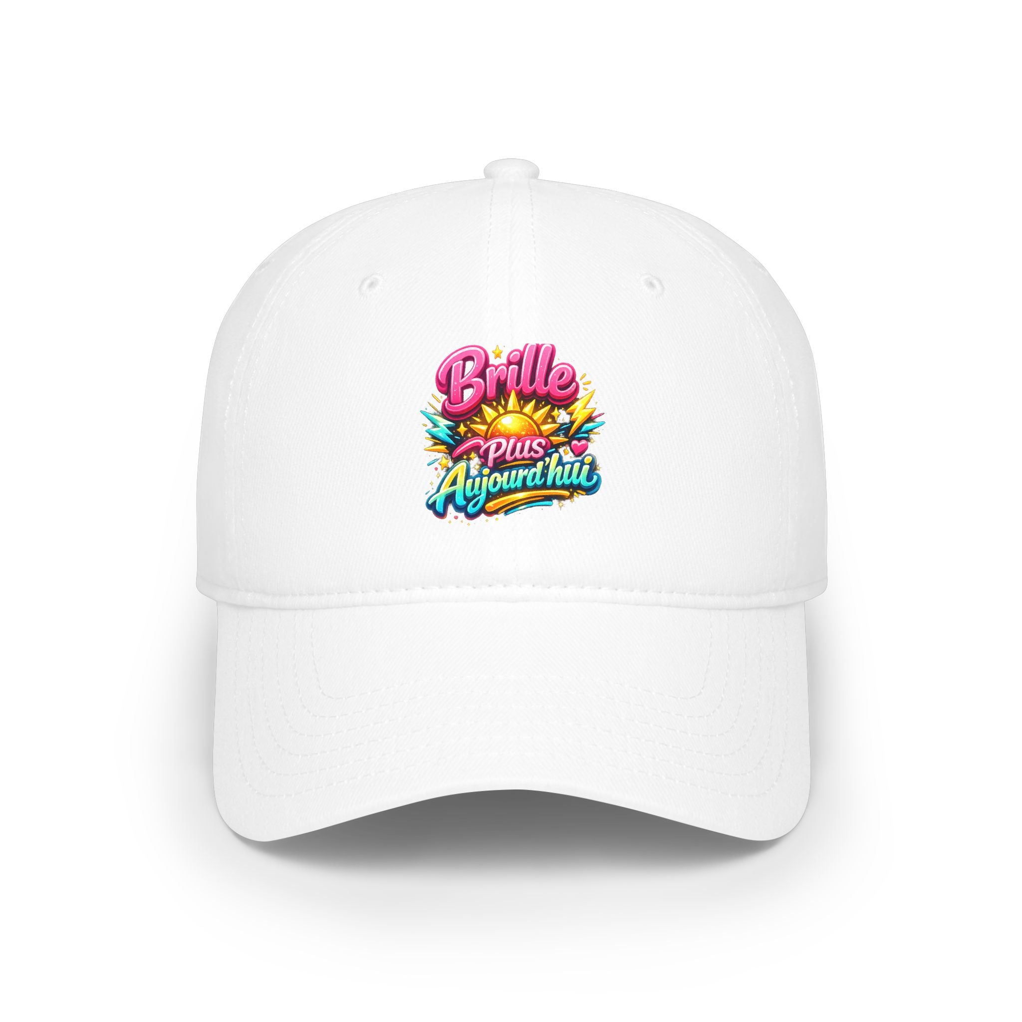 Low Profile Baseball Cap — "Brille Plus Ajourd'hui" Colorful Retro Logo Hat