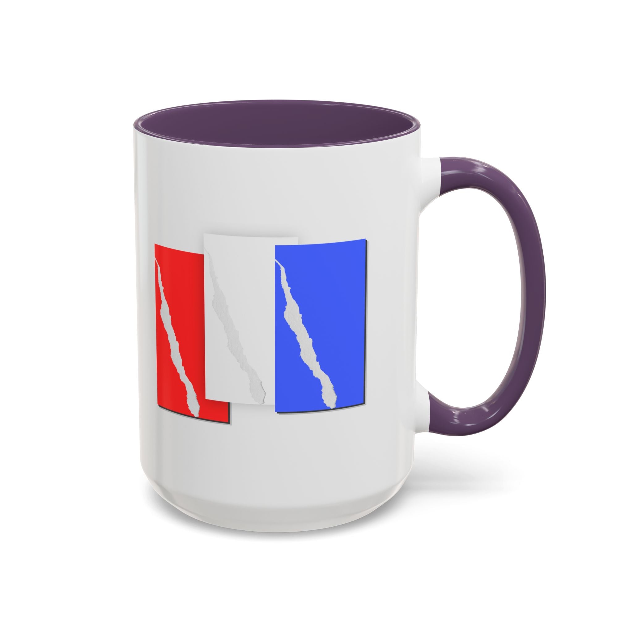 Accent Coffee Mug — Red, White & Blue Abstract Stripe Design (11/15oz)