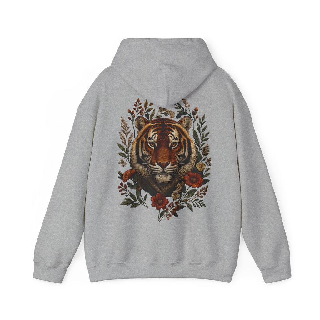 Sweat à capuche tigre floral vintage