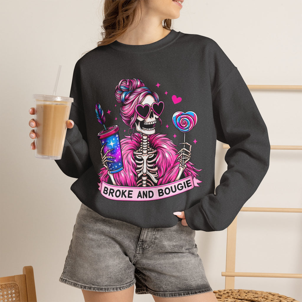 Broke and Bougie Skeleton Crewneck Sweatshirt