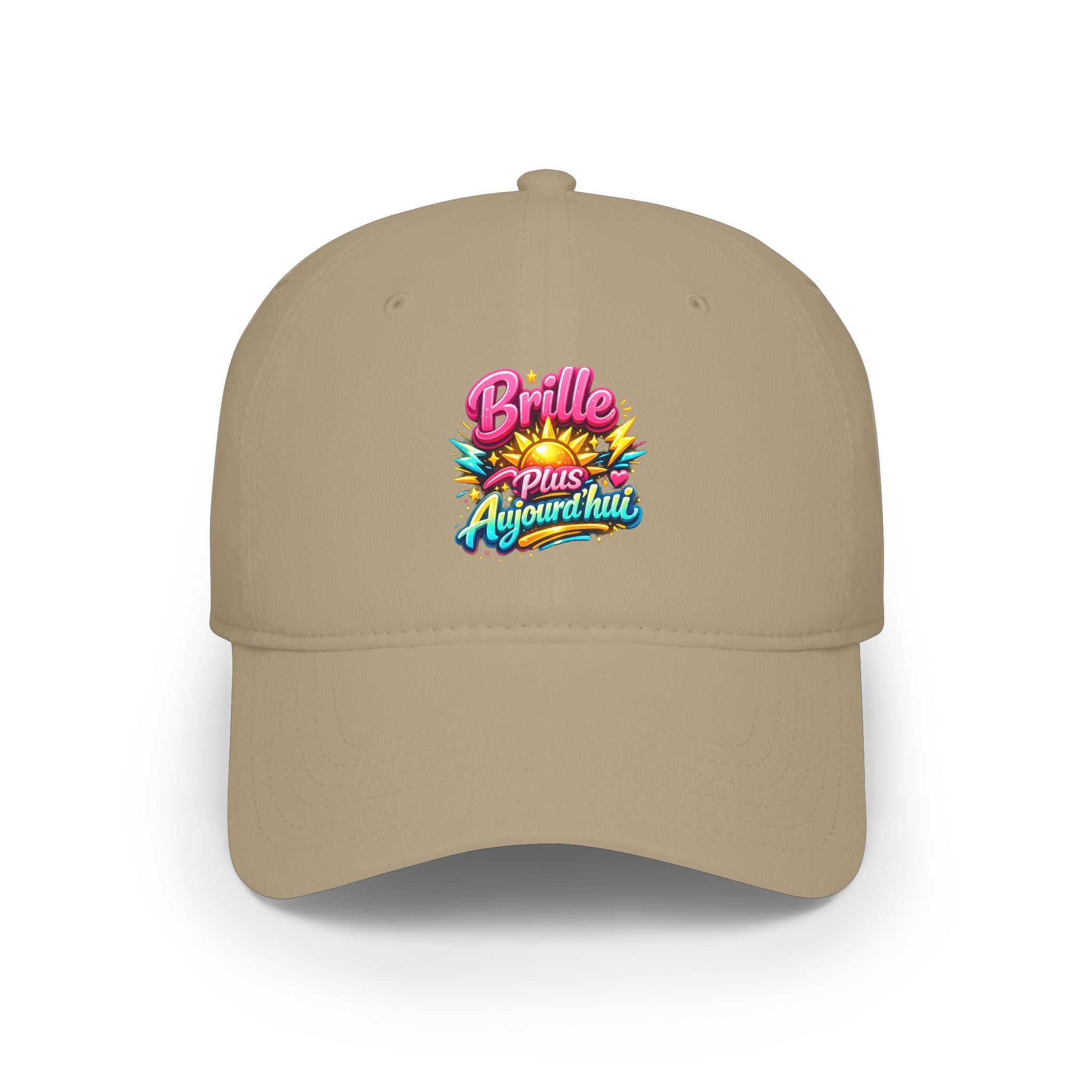 Low Profile Baseball Cap — "Brille Plus Ajourd'hui" Colorful Retro Logo Hat