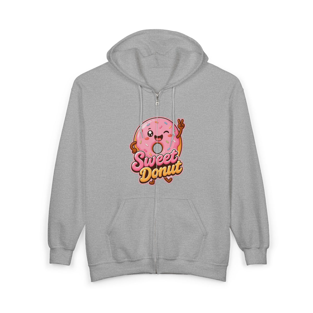 Sweet Donut Graphic Zip-Up Hoodie – Unisex