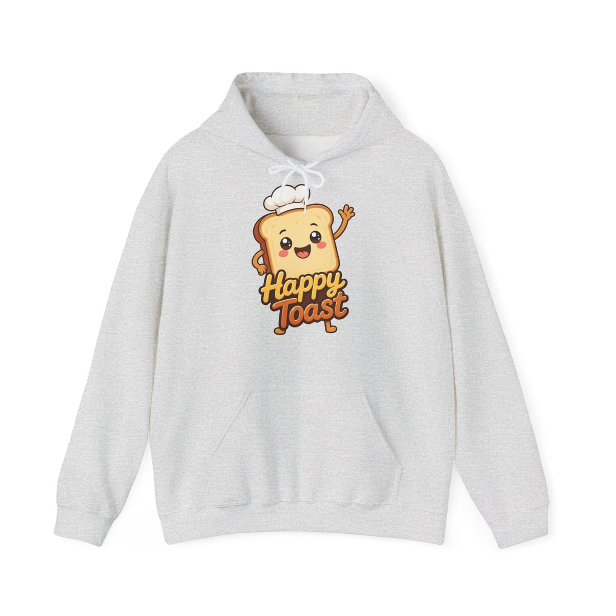 Happy Toast Cartoon Graphic Hoodie – Unisex Pullover