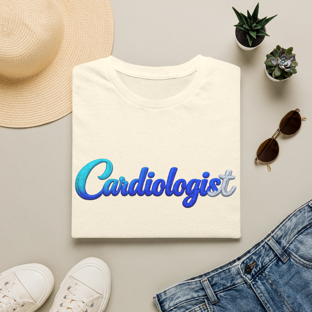 Cardiologist Script Tee — Blue Gradient Medical Doctor Shirt
