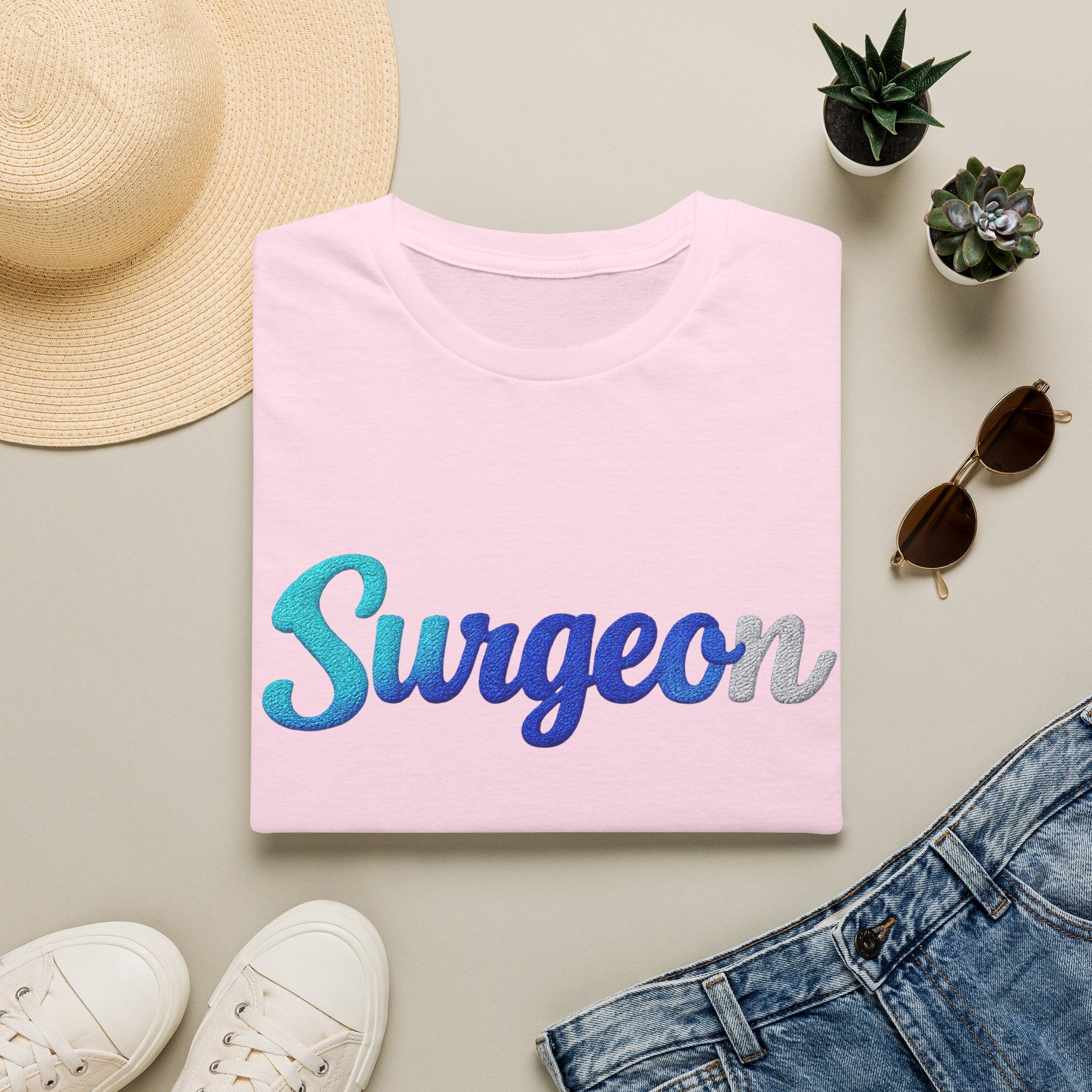Surgeon Script T-Shirt — Blue Gradient Medical Pride Tee