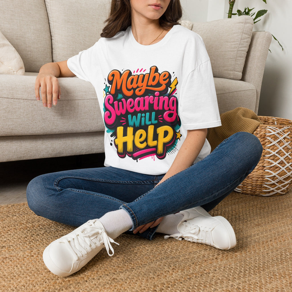 T-shirt "Peut-être que j'insulterai ça aidera" — Tee graphique rétro amusant