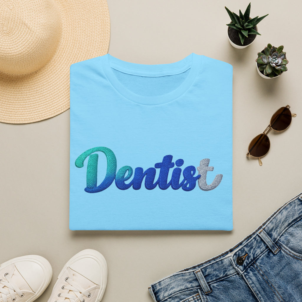 T-shirt dentiste — T-shirt script dentaire en dégradé pour hygiénistes et dentistes