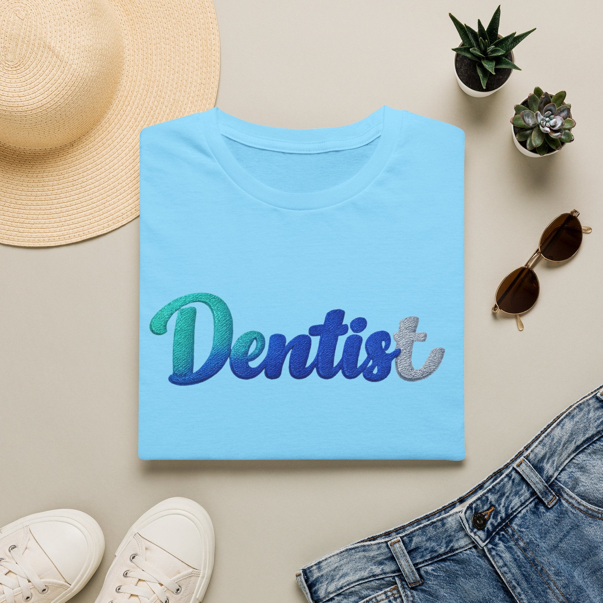 T-shirt dentiste — T-shirt script dentaire en dégradé pour hygiénistes et dentistes