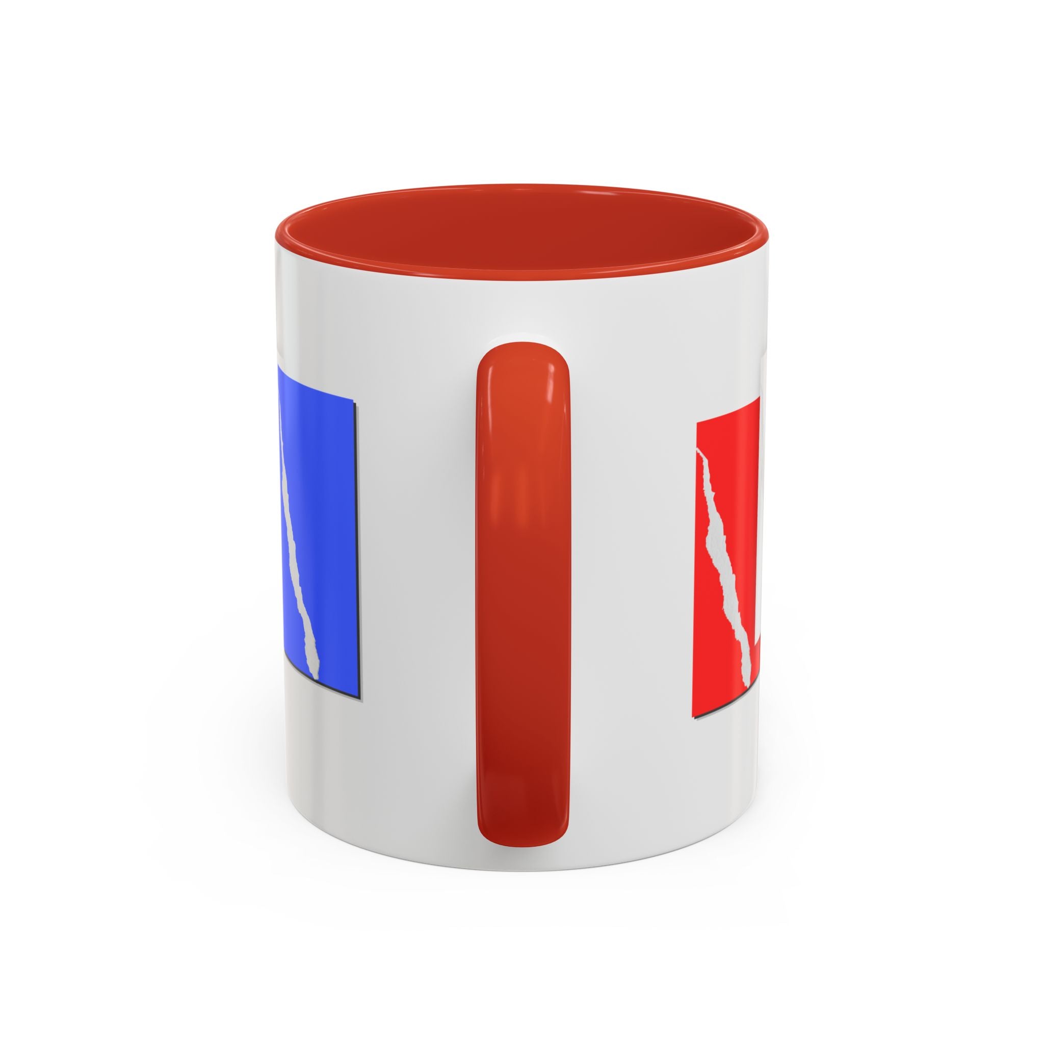 Accent Coffee Mug — Red, White & Blue Abstract Stripe Design (11/15oz)