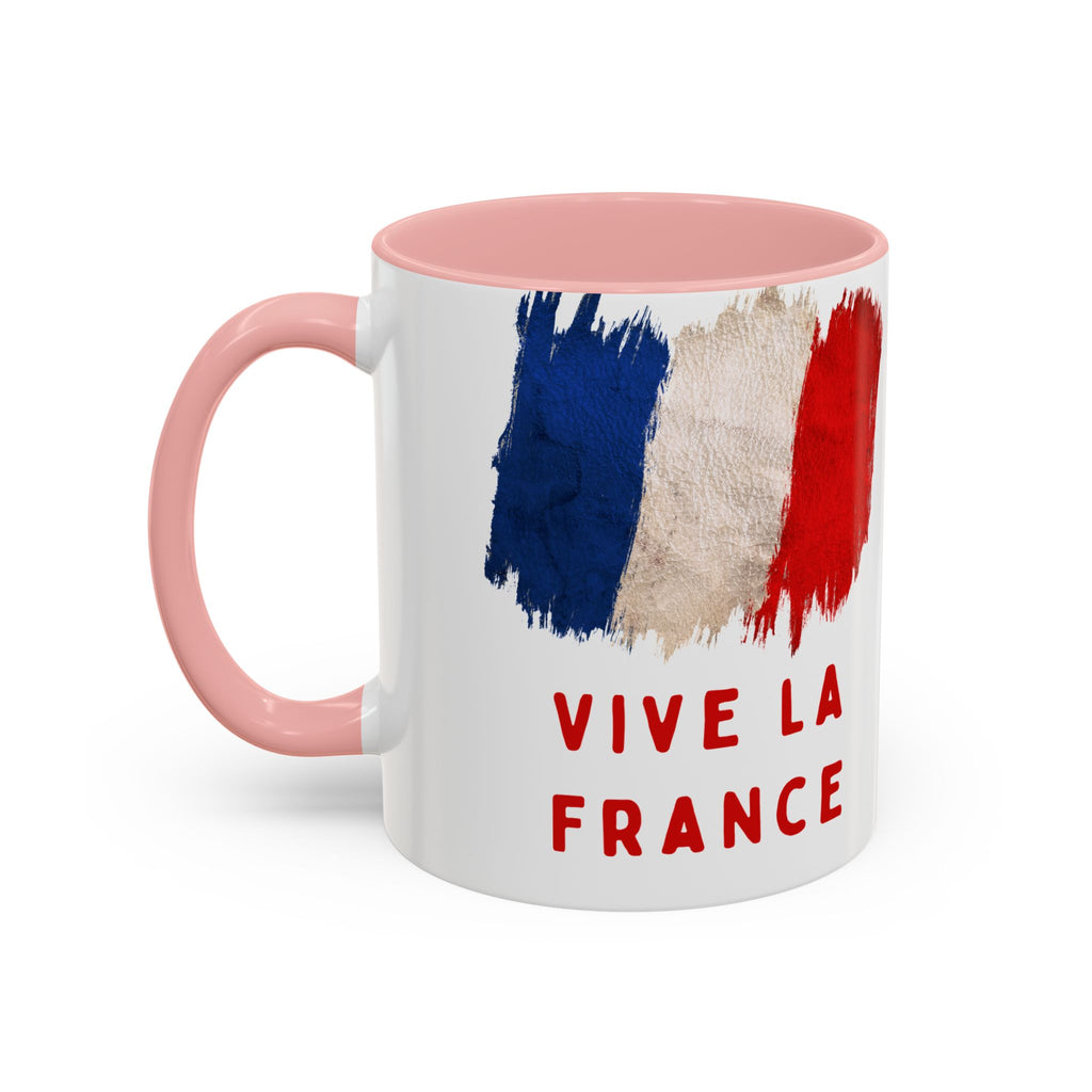 Vive La France Accent Coffee Mug — French Flag Brushstroke 11/15oz