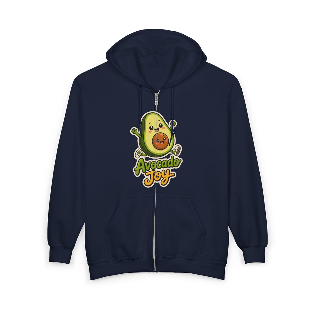 Avocado Joy Graphic Zip-Up Hoodie – Unisex