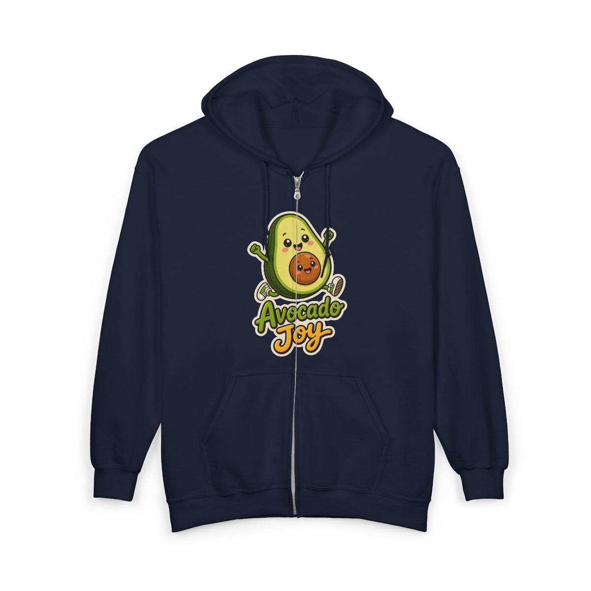 Avocado Joy Graphic Zip-Up Hoodie – Unisex