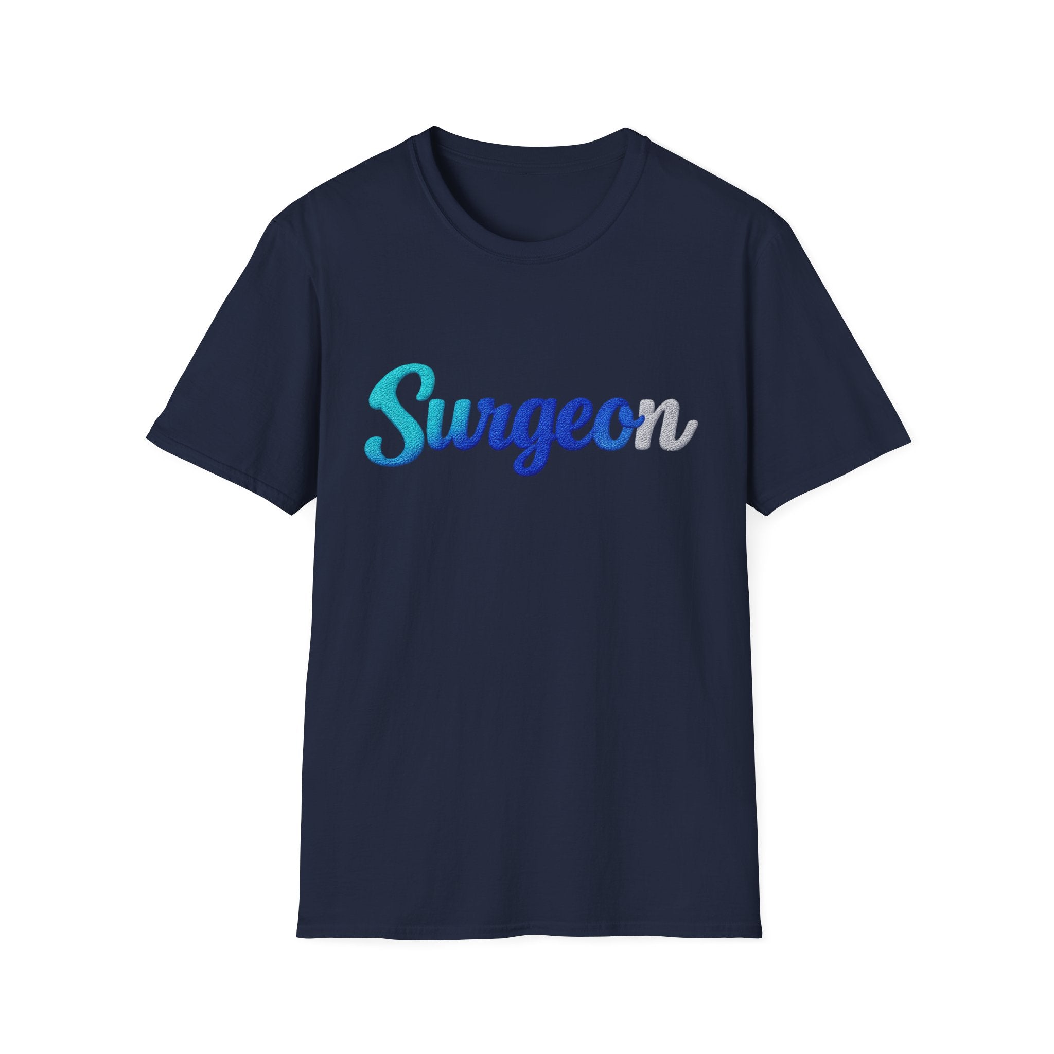 Surgeon Script T-Shirt — Blue Gradient Medical Pride Tee