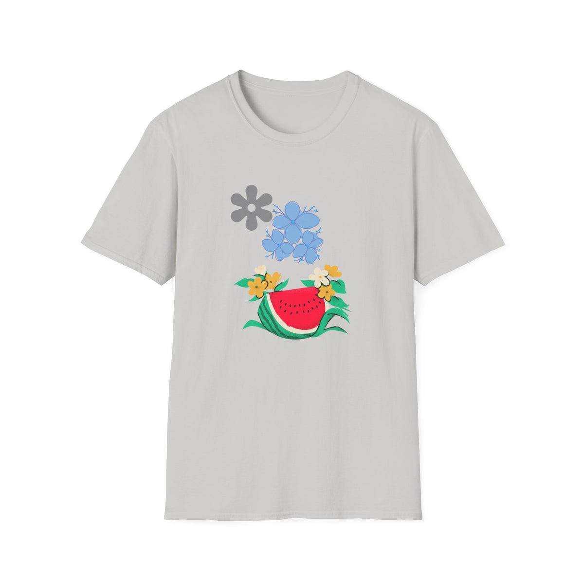 Watermelon Blossom Tee — Floral Fruit Graphic T-Shirt