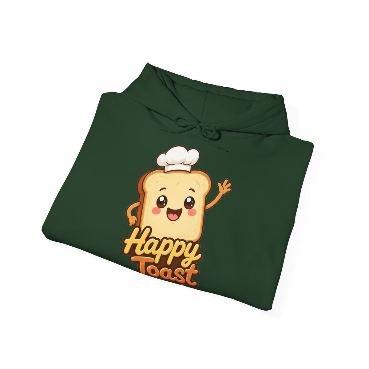 Happy Toast Cartoon Graphic Hoodie – Unisex Pullover