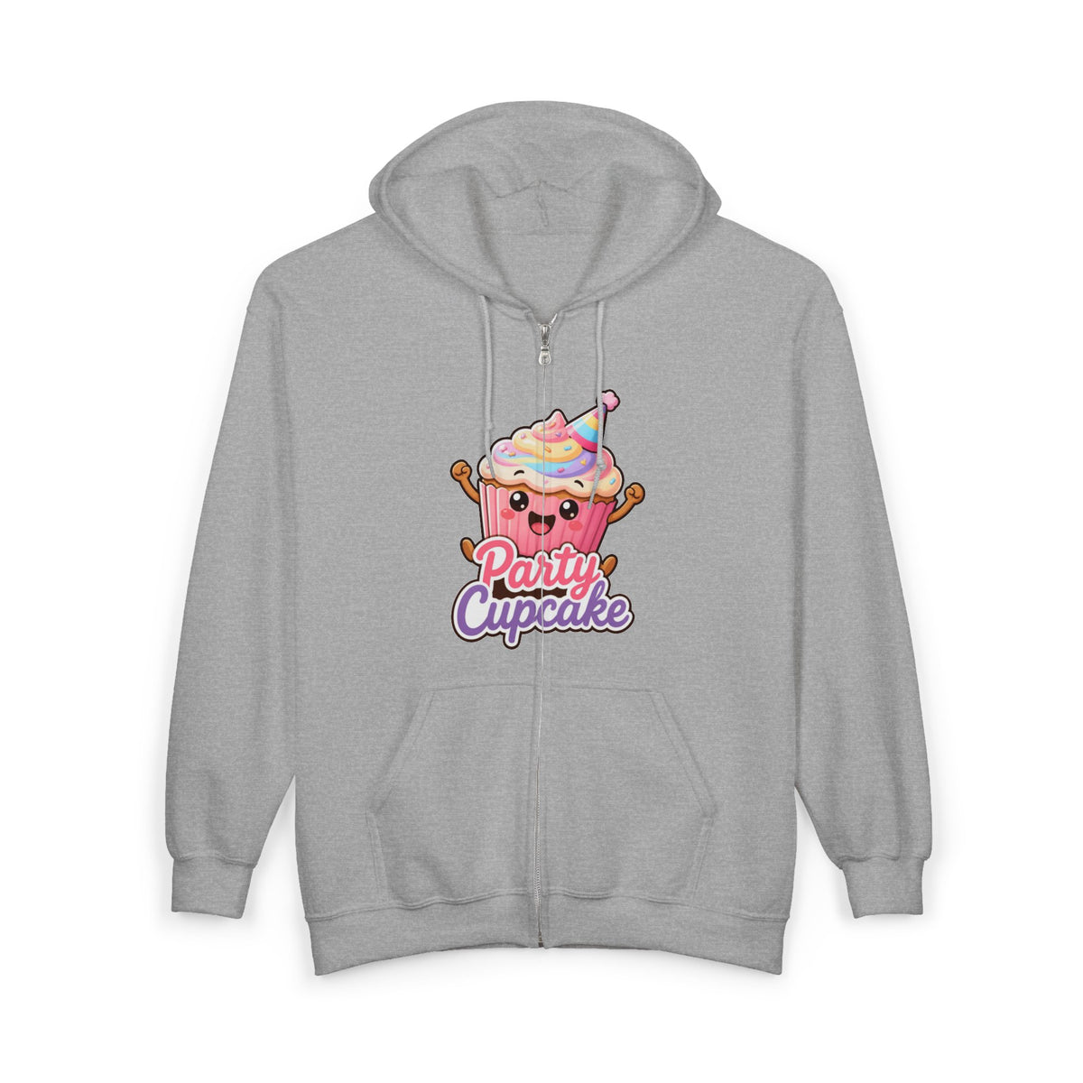 Party Cupcake Graphic Zip-Up Hoodie – Unisex