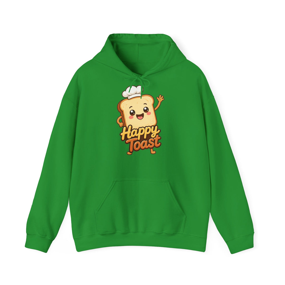 Happy Toast Cartoon Graphic Hoodie – Unisex Pullover