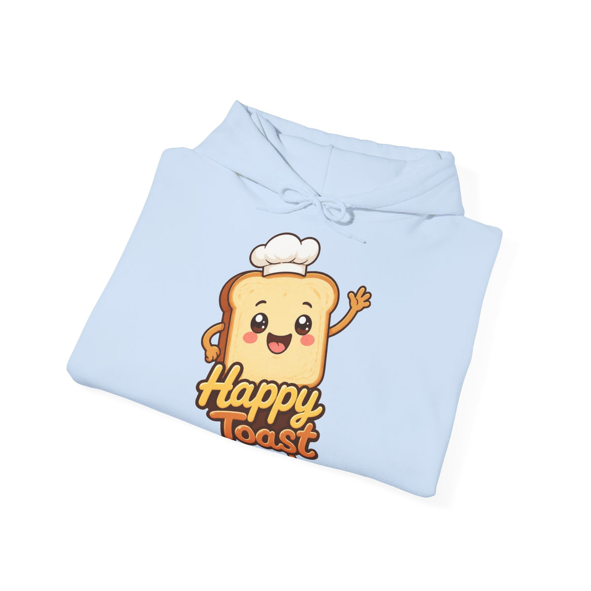 Happy Toast Cartoon Graphic Hoodie – Unisex Pullover