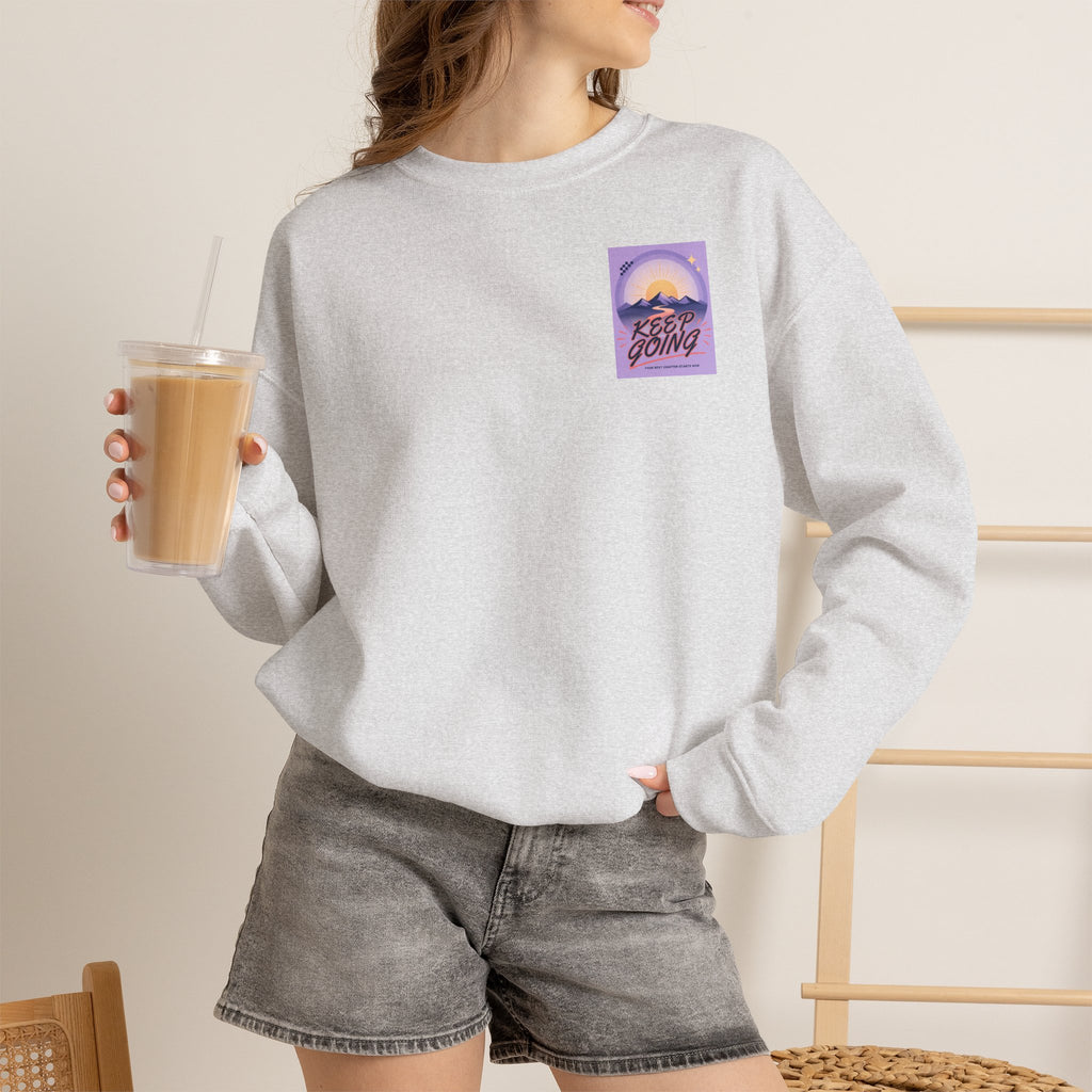 Keep Going Mountain Graphic Crewneck Sweatshirt