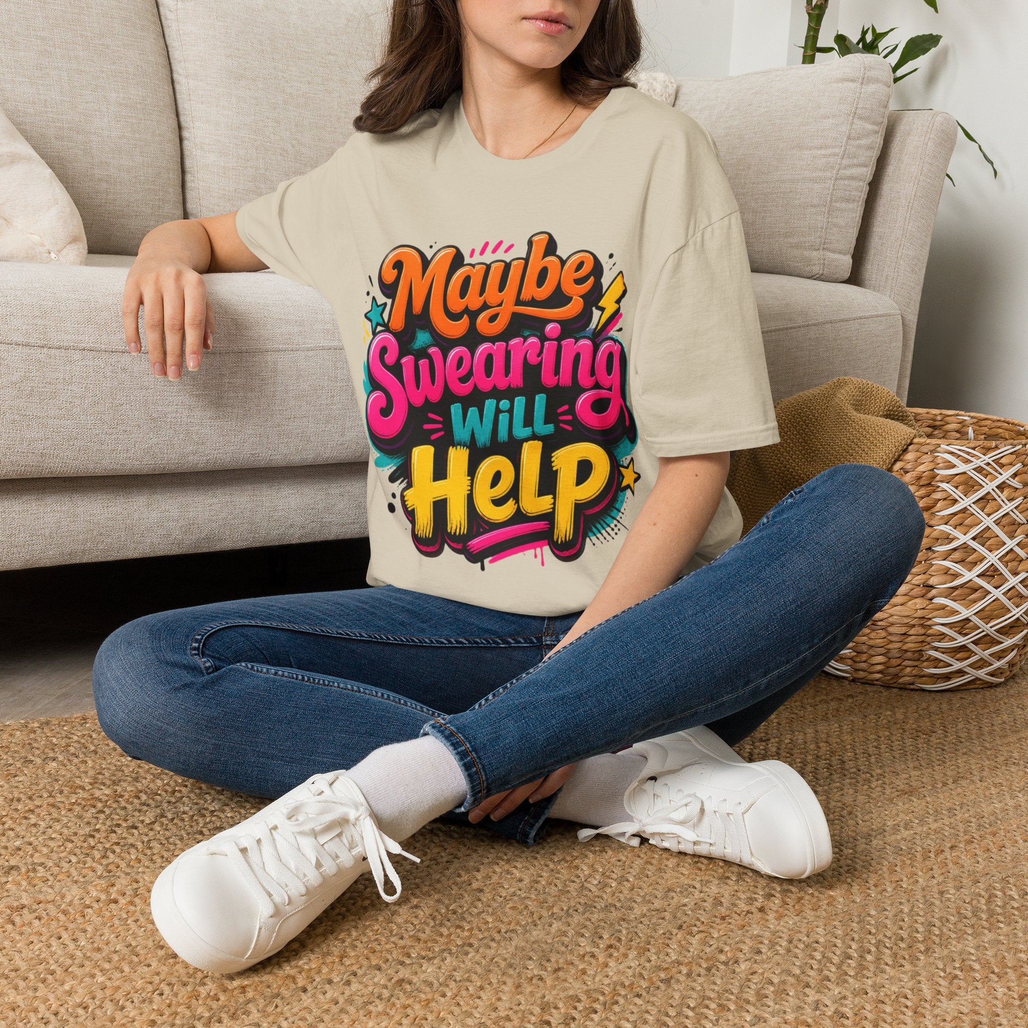 Maybe Swearing Will Help T-Shirt — Funny Retro Graphic Tee