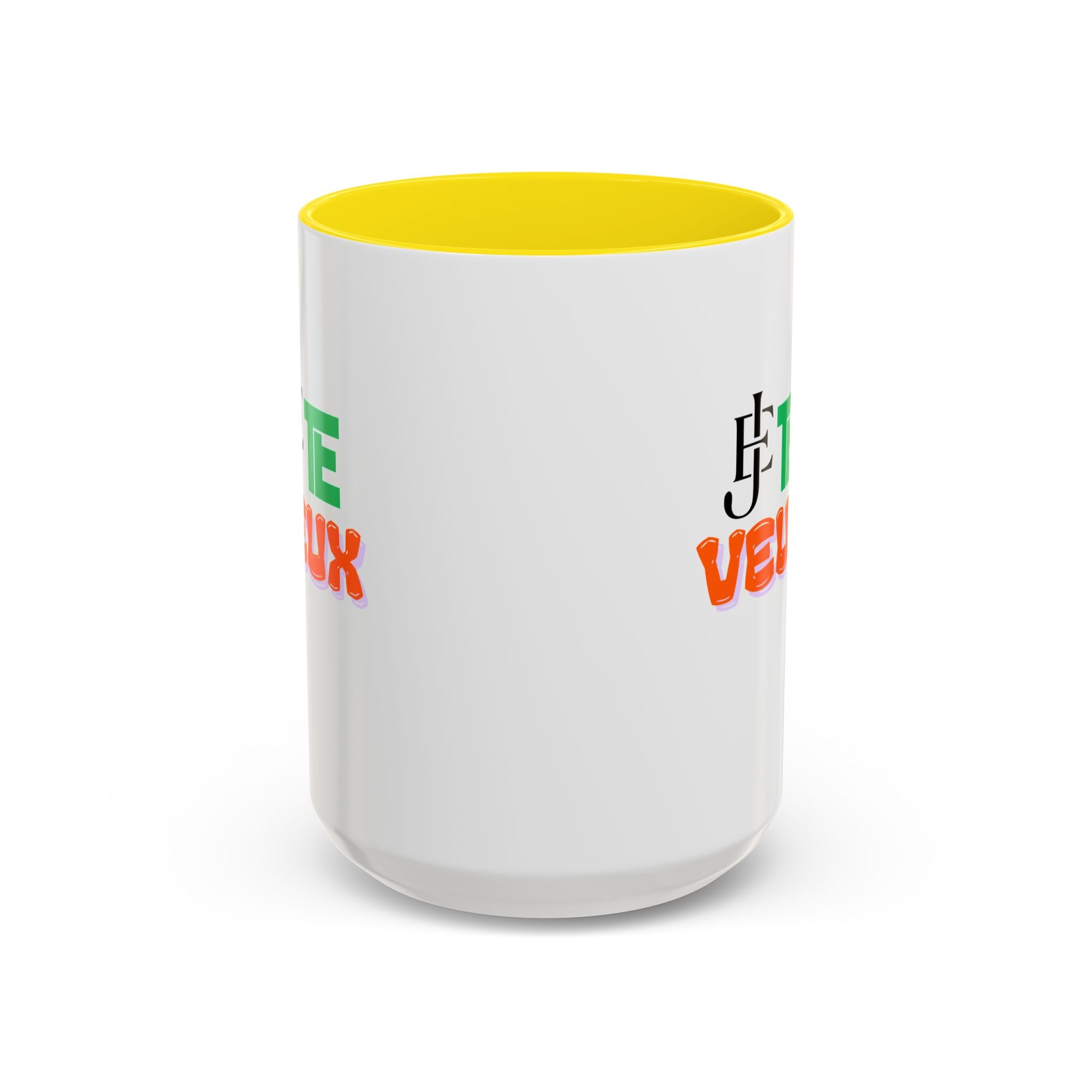 French Phrase Accent Mug — "Je Te Veux" Colorful Ceramic Coffee Mug (11/15oz)