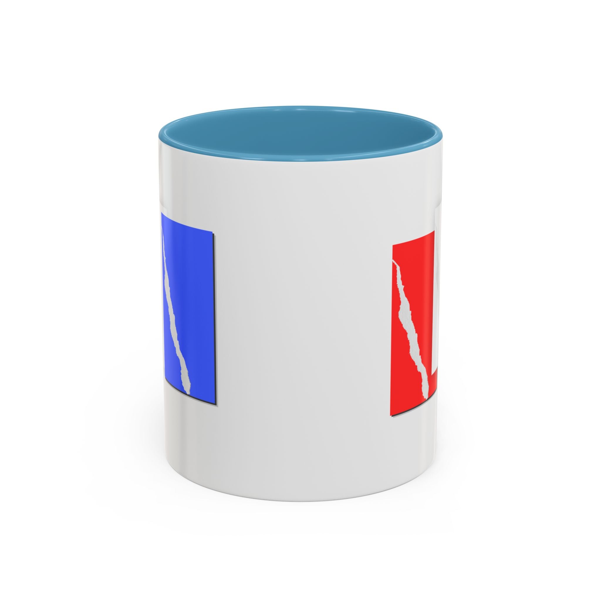Accent Coffee Mug — Red, White & Blue Abstract Stripe Design (11/15oz)