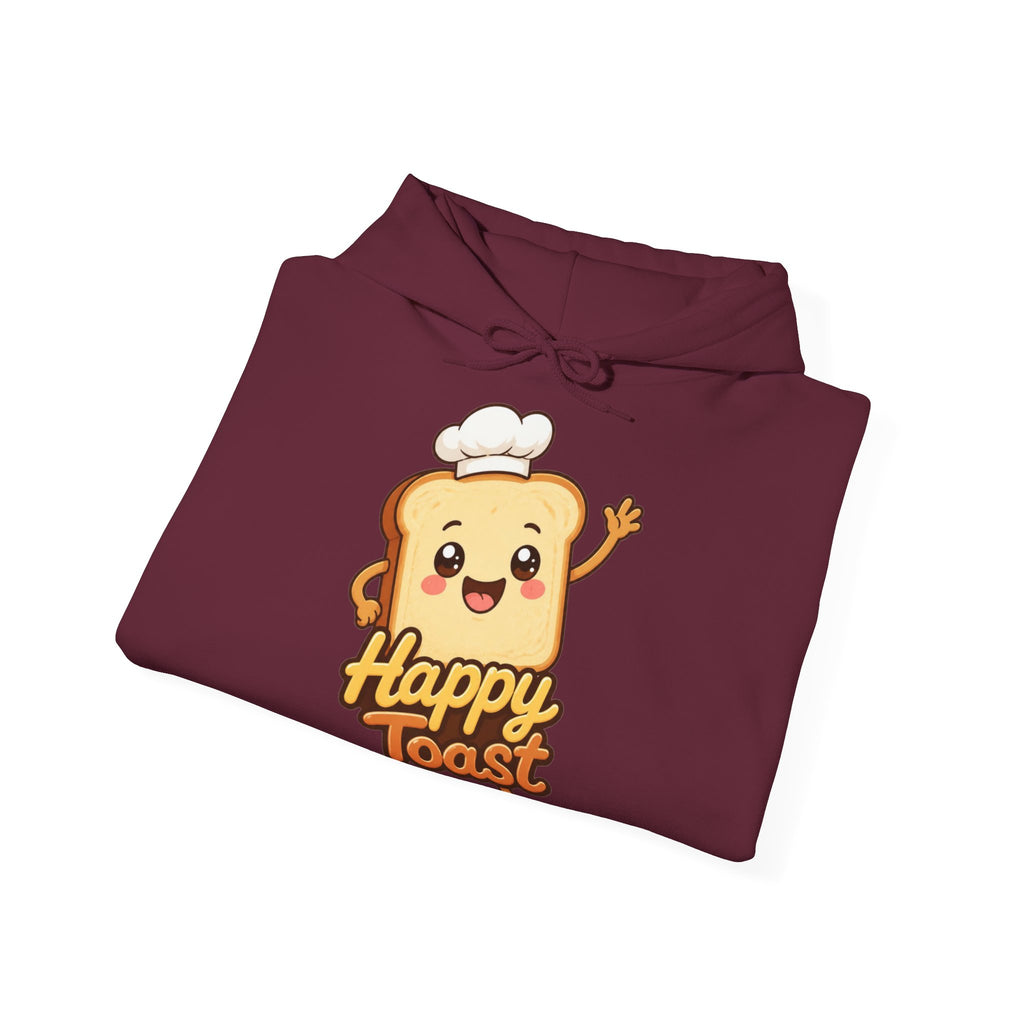 Happy Toast Cartoon Graphic Hoodie – Unisex Pullover