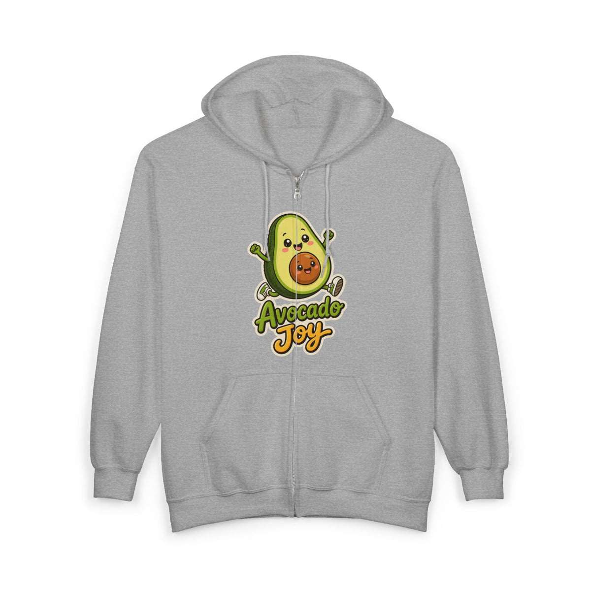Avocado Joy Graphic Zip-Up Hoodie – Unisex