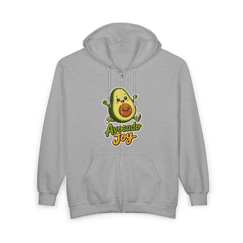 Avocado Joy Graphic Zip-Up Hoodie – Unisex