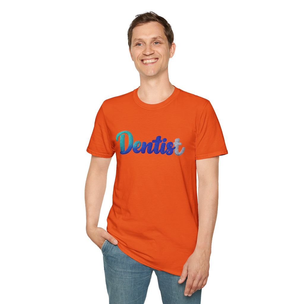 T-shirt dentiste — T-shirt script dentaire en dégradé pour hygiénistes et dentistes