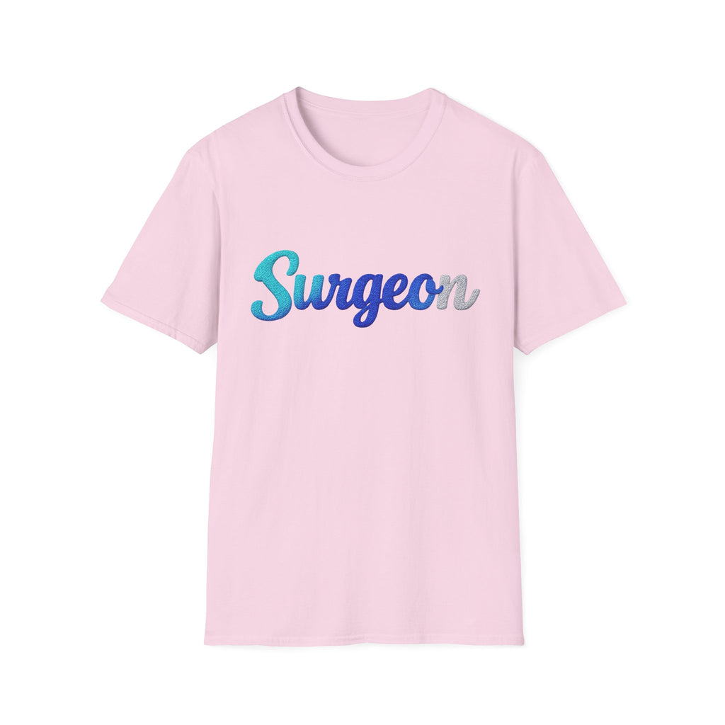 Surgeon Script T-Shirt — Blue Gradient Medical Pride Tee