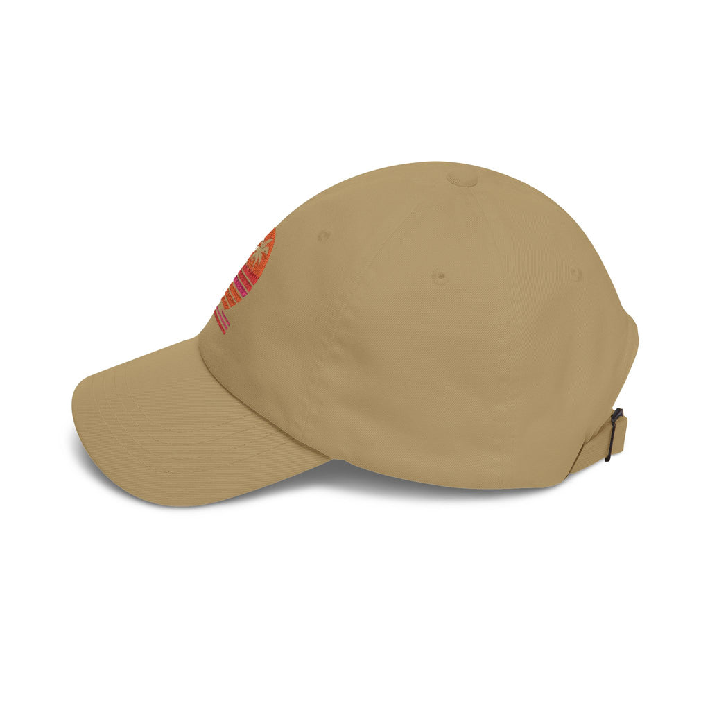 Dad Cap — Retro Sunset Palm Tree Embroidered Hat