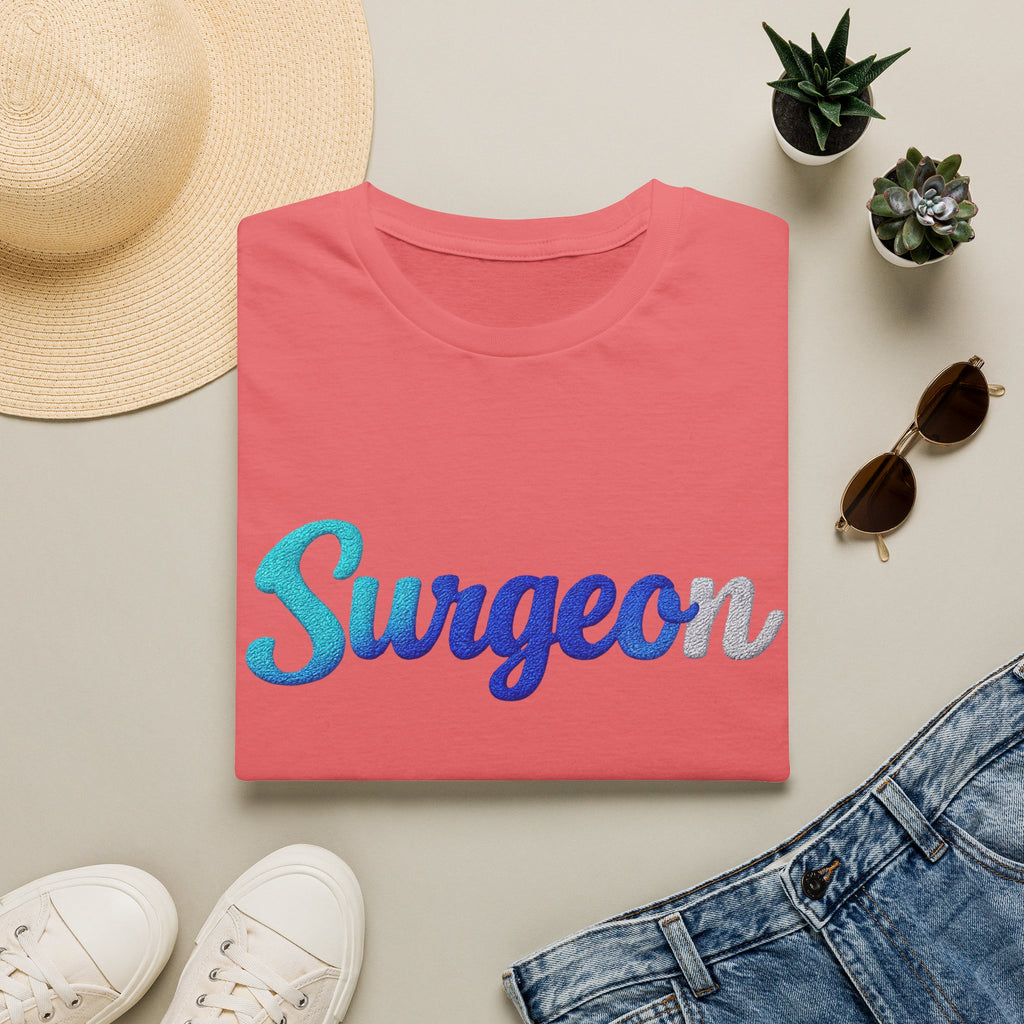 Surgeon Script T-Shirt — Blue Gradient Medical Pride Tee
