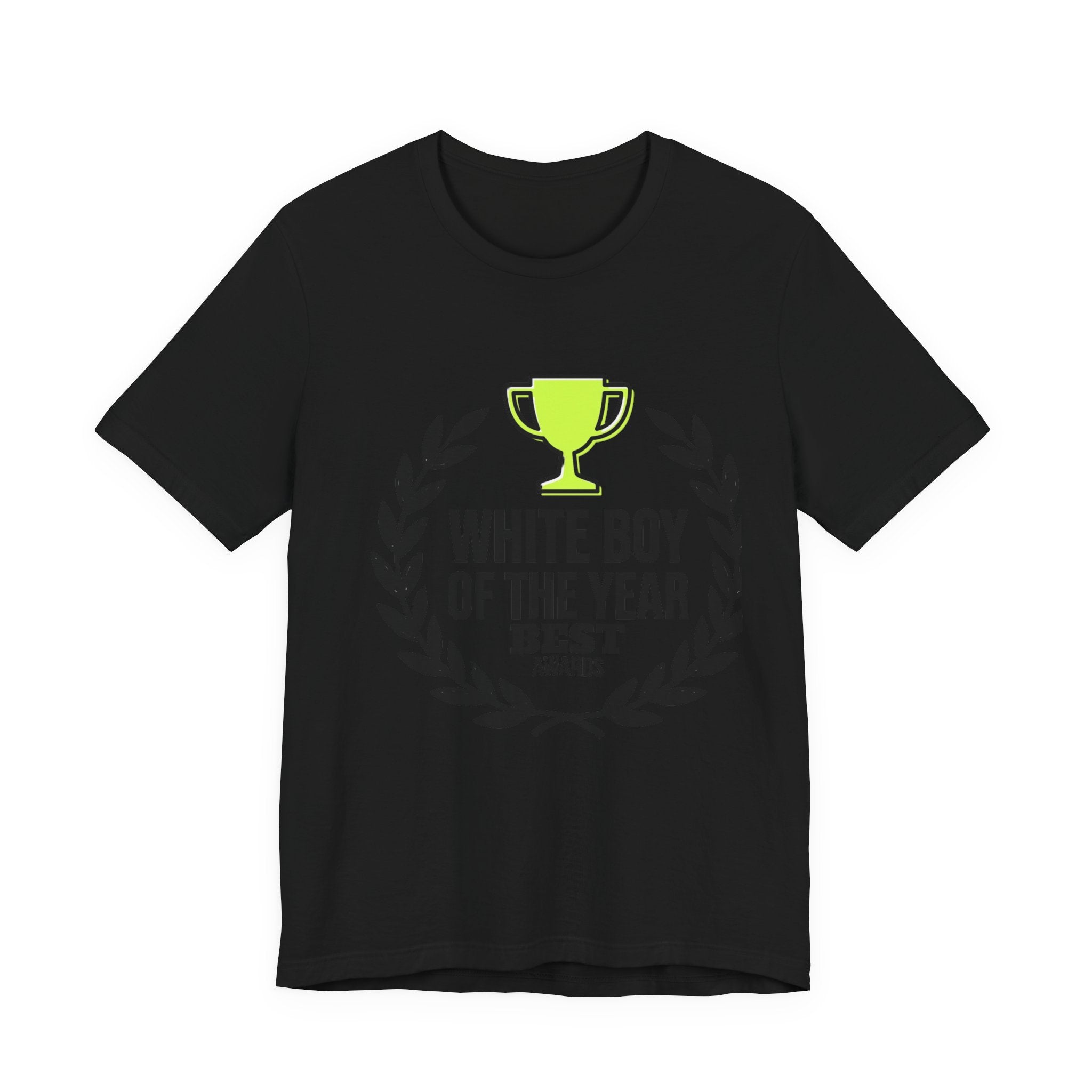 White Boy of the Year T-Shirt | minimal meme, bold text, black on white