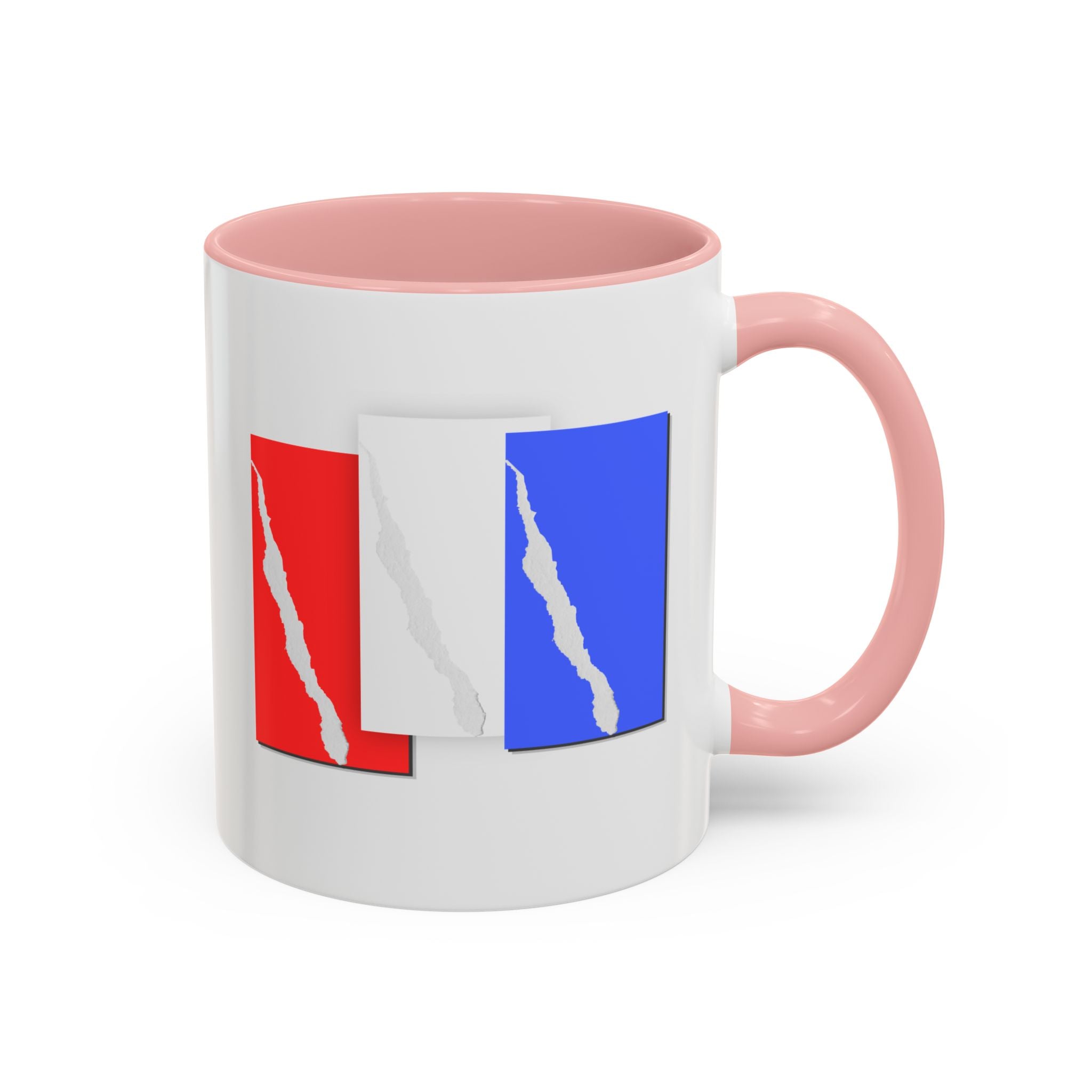 Accent Coffee Mug — Red, White & Blue Abstract Stripe Design (11/15oz)