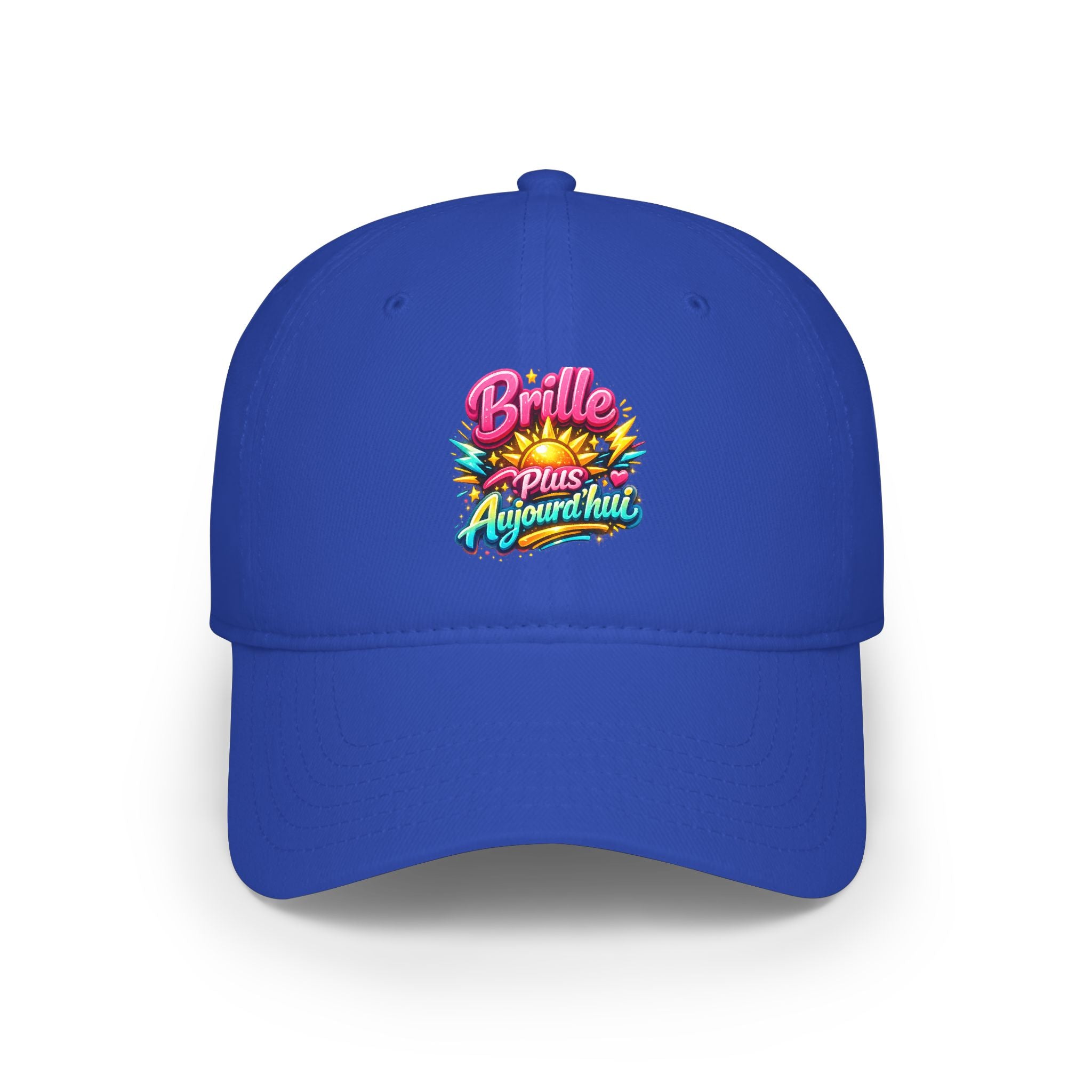 Low Profile Baseball Cap — "Brille Plus Ajourd'hui" Colorful Retro Logo Hat