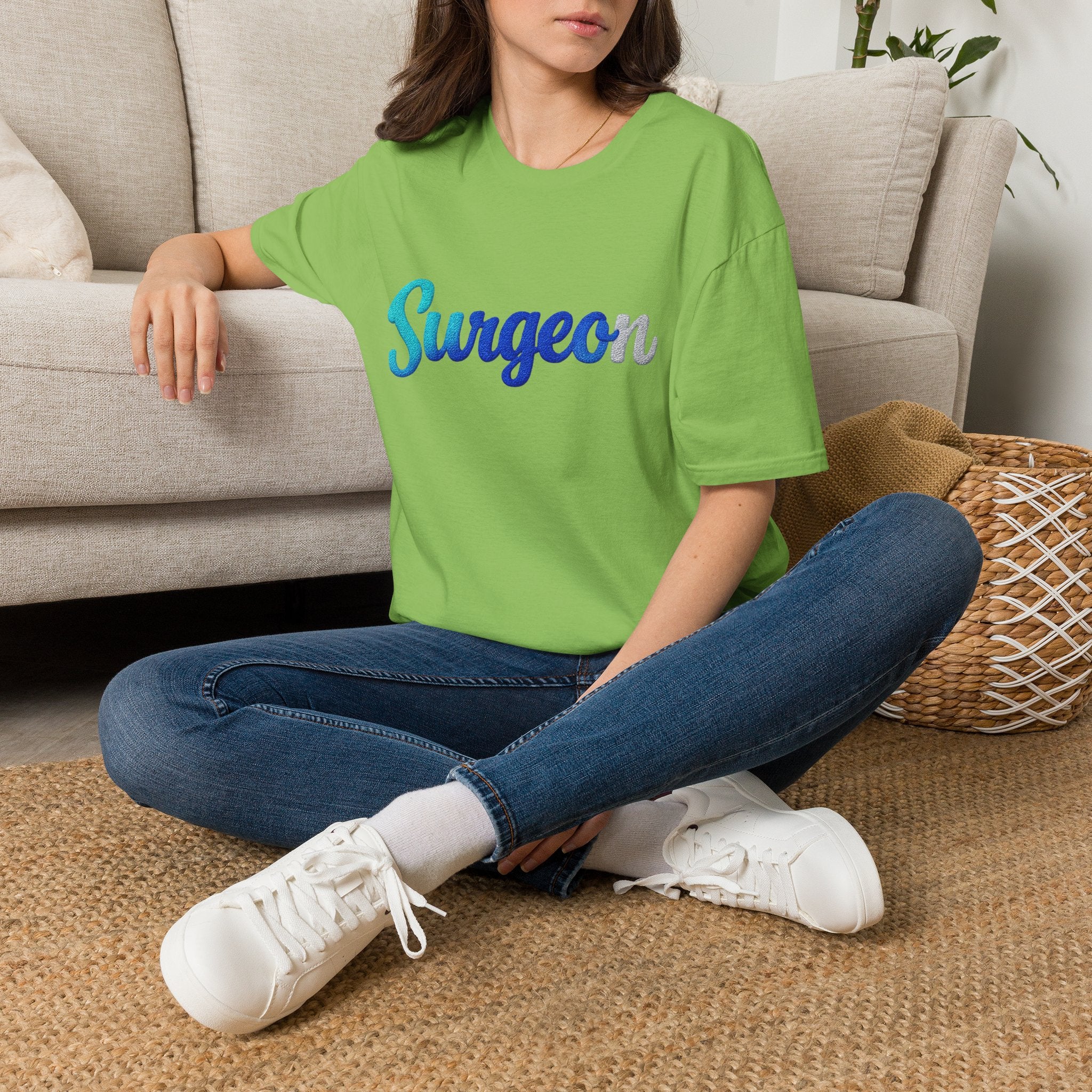 Surgeon Script T-Shirt — Blue Gradient Medical Pride Tee