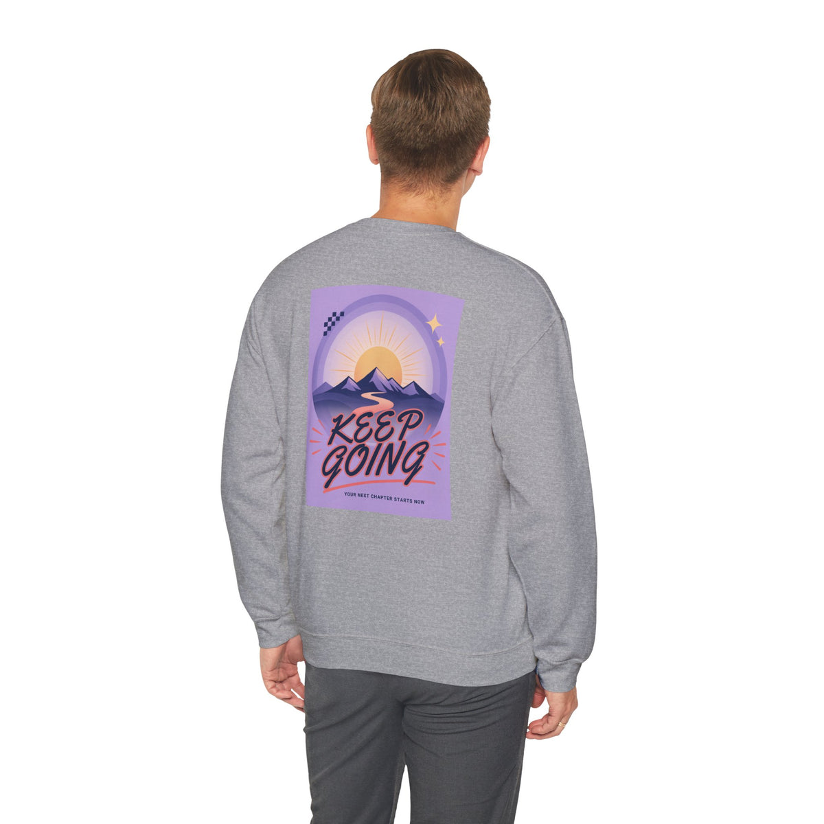 Keep Going Mountain Graphic Crewneck Sweatshirt