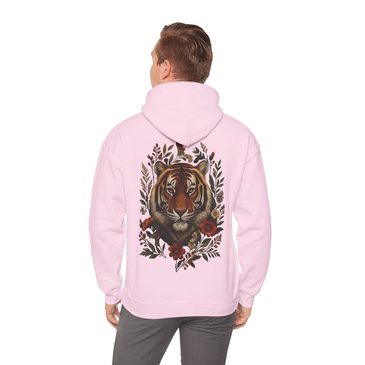 Sweat à capuche tigre floral vintage